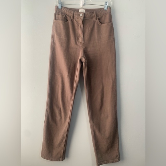 Aritzia WILFRED FREE Melina Cotton Twill Straight Leg Pants, Size 4 deep taupe - Picture 3 of 16